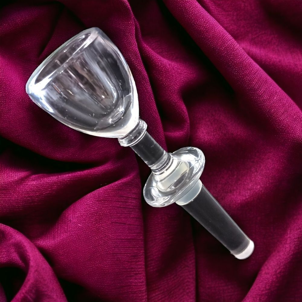 MIKASA Crystal Wine Bottle Stopper Cork Plug Wine Glass Goblet Shaped Vintage.